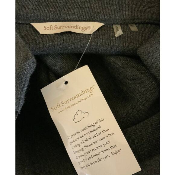 Soft Surroundings Womens XL Runway Pullover Velvet Trim Tunic Wool Sweater Knit - Picture 11 of 13